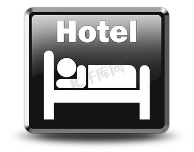 住宿摄影照片_图标、按钮、象形图酒店、住宿