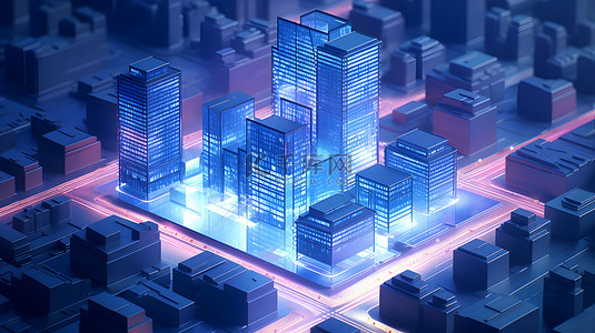 港风街景背景图片_未来科技数字化城市