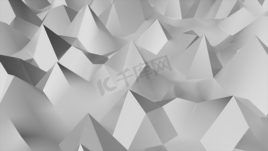 创意几何蓝色摄影照片_浮雕三角形和多边形风格的低多边形几何抽象背景