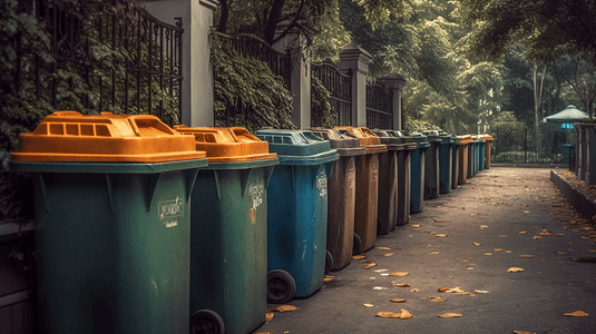 城市环保垃圾分类摄影照片_扔垃圾