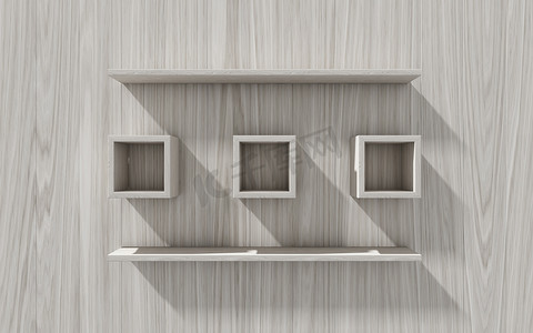 3d 隔离空架子，用于在木材背景上展示