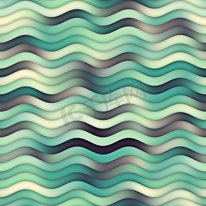 海洋波浪摄影照片_光栅无缝蓝绿色海军白色色调渐变海洋波浪线图案