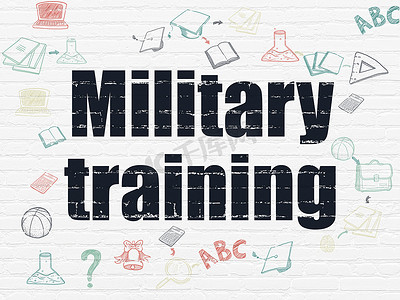 学习理念： 背景墙上的军事训练