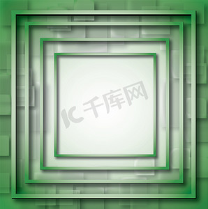绿色空、单色、彩色、网络、互联网、方形框架的插图。