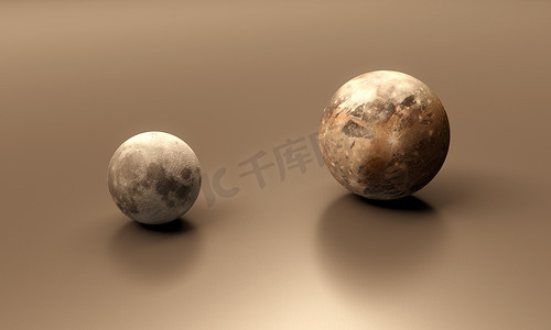 木卫三摄影照片_木卫三和月亮空白