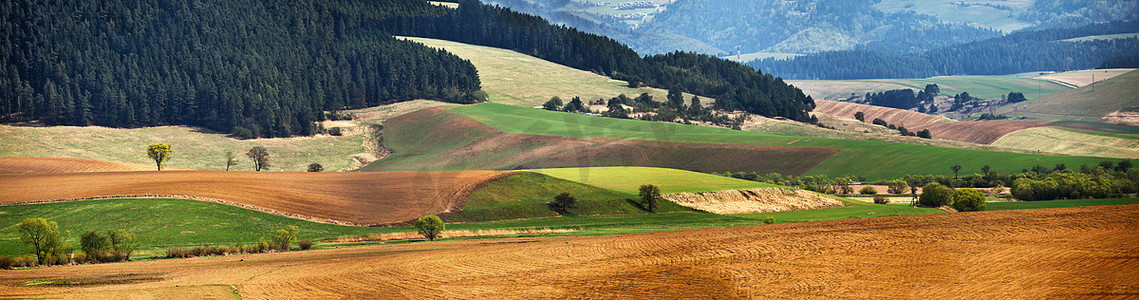 春山摄影照片_斯洛伐克的绿色春山。