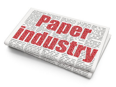 制造概念： 报纸背景上的造纸业