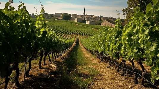法国风景摄影照片_法国圣埃米利翁波尔多葡萄酒地貌的圣埃
