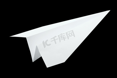 褶皱图标摄影照片_飞机折纸，飞机形状的折叠纸，白色