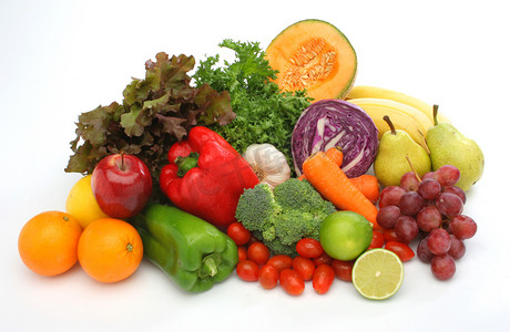 蔬菜落摄影照片_五颜六色的新鲜蔬菜和水果