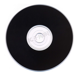 黑色标签摄影照片_孤立在白色背景上的黑色黑胶唱片