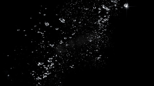 透明泡泡摄影照片_特写苏打水泡泡的模糊图像