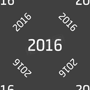 快乐新的一年 2016年标志图标。