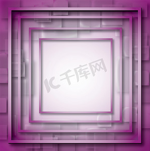 方形图像摄影照片_紫色空、单色、彩色、网络、互联网、方形框架的插图。