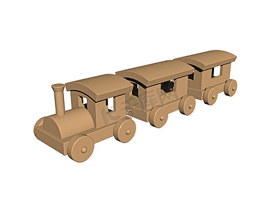 儿童拖车摄影照片_托儿所里的木制玩具铁路