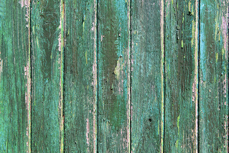 老化风化的绿色木漆门纹理