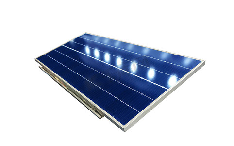 太阳能电池板吸收太阳光作为能源来产生d