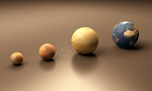 行星水星火星金星和地球空白