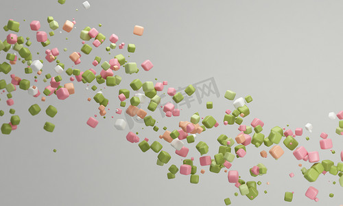淡色底纹摄影照片_淡色糖果背景粉红色和绿色，可爱的淡色 bac