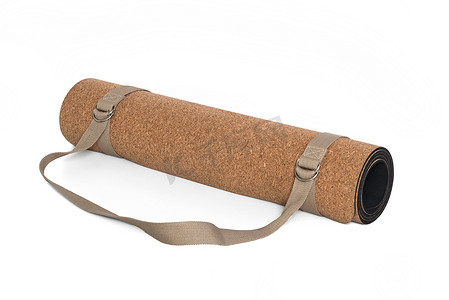 带绑带的软木瑜伽垫，优质环保