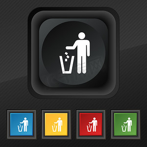 扔掉垃圾桶图标符号。