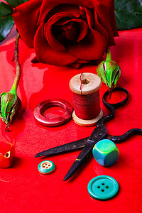 用于刺绣和创意的玫瑰和配饰