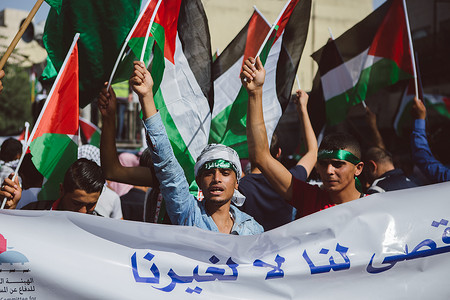 巴勒斯坦摄影照片_约旦 - 演示 - 以色列 - 巴勒斯坦 - 暴力