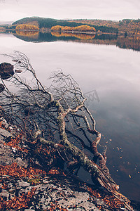 苏格兰高地摄影照片_苏格兰高地湖的分支，英国，欧洲