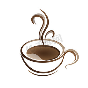 热咖啡杯子矢量图