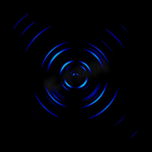 蓝色星系螺旋或圆信号，抽象背景
