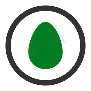 绿色食物插图摄影照片_鸡蛋平绿色和灰色颜色圆形光栅图标