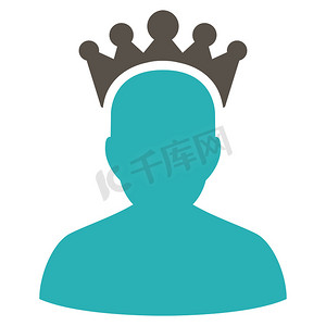 政府图标摄影照片_来自竞争与成功双色图标集的国王图标