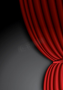 与波浪的红色剧院丝绸帷幕背景