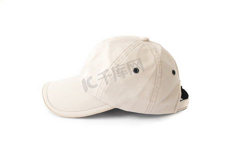 白色背景上的特写白帽，时尚概念