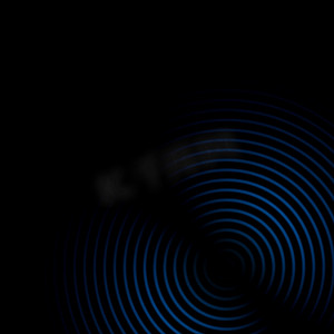 灰白色细线声波摄影照片_在黑色背景上振荡蓝色的抽象声波