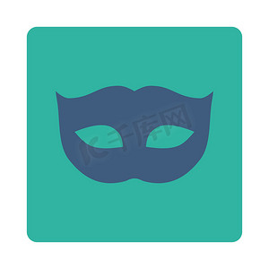 Privacy Mask 扁平钴和青色圆形按钮
