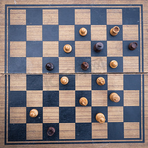 木制棋盘经营战略理念概念背景。