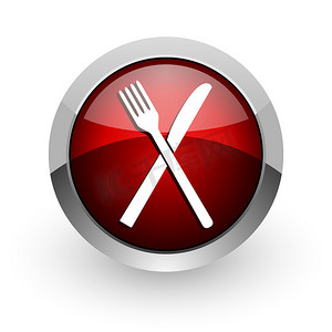 食物食品图标摄影照片_食品红色圆圈 web 光泽图标