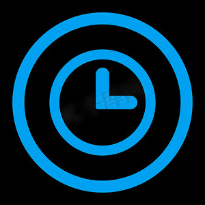 时钟平面蓝色圆形光栅图标