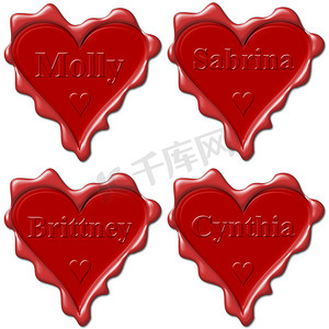 情人节爱心名称：Molly、Sabrina、Brittney、Cynt