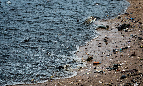 海滩环境污染。