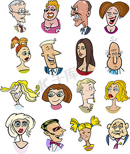 卡通家庭运动摄影照片_卡通人物性格和情感