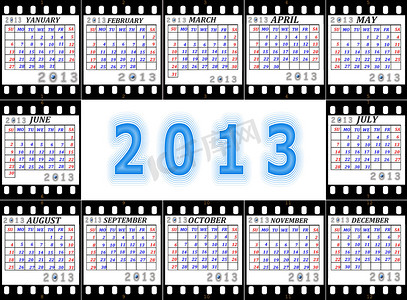 星期四日历摄影照片_2013年的日历是电影里的英文