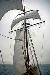 在北海的帆船航行风水风暴