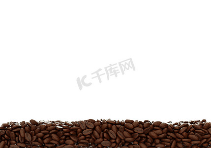 孤立的咖啡豆堆