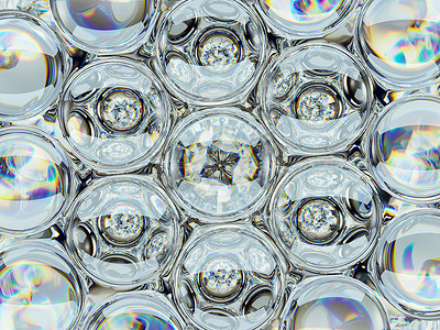 金刚石宝石闪耀玻璃球体气泡图案万花筒