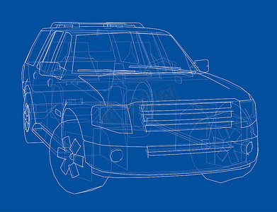 suv汽车背景摄影照片_汽车 SUV 绘图轮廓