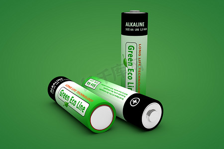 绿色的三个现代生态电池