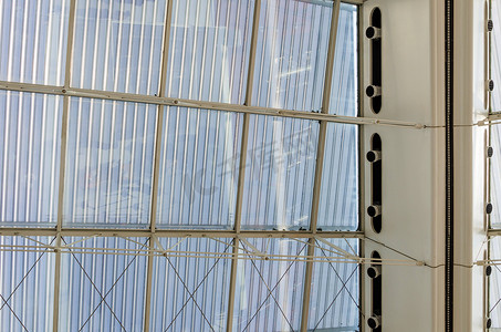 巴黎机场摄影照片_屋顶结构细节