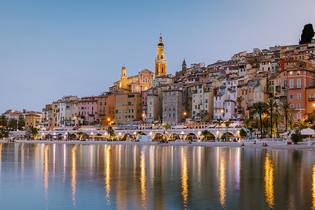 Menton France,Cote d Azur France, View on old part of Menton, Provence-Alpes-Cote dAzur, 法国